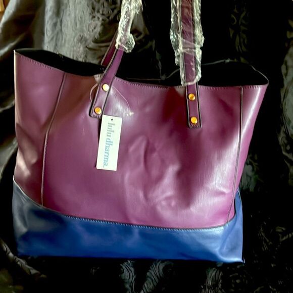 LULU DHARMA BLUE/purple tote bag - Picture 1 of 9